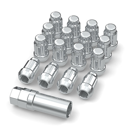 LUG NUT SET CHROME WITH KEY & VALVE STEM 12X1.25 (16PCS)