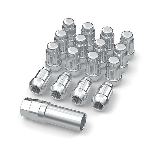 LUG NUT SET CHROME WITH KEY & VALVE STEM 3/8