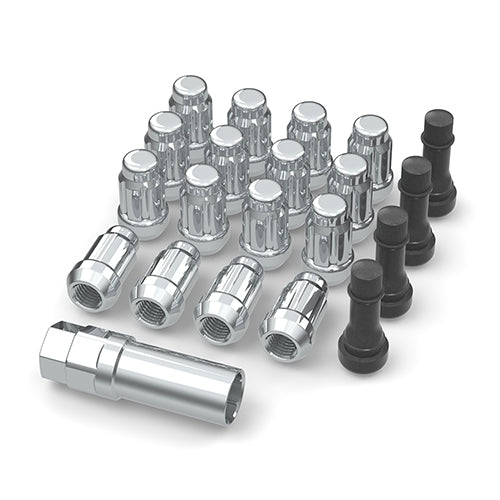 LUG NUT SET CHROME WITH KEY & VALVE STEM 12X1.5 (20PCS)