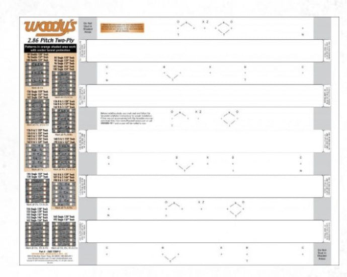 WOODYS STUD TEMPLATE 2.86 PITCH TWO PLY TRACKS