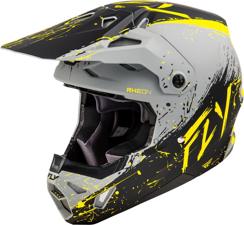 Load image into Gallery viewer, YOUTH FORMULA CP MANIC HELMET MATTE GREY/BLACK/YELLOW YL 73-0054YL image 1
