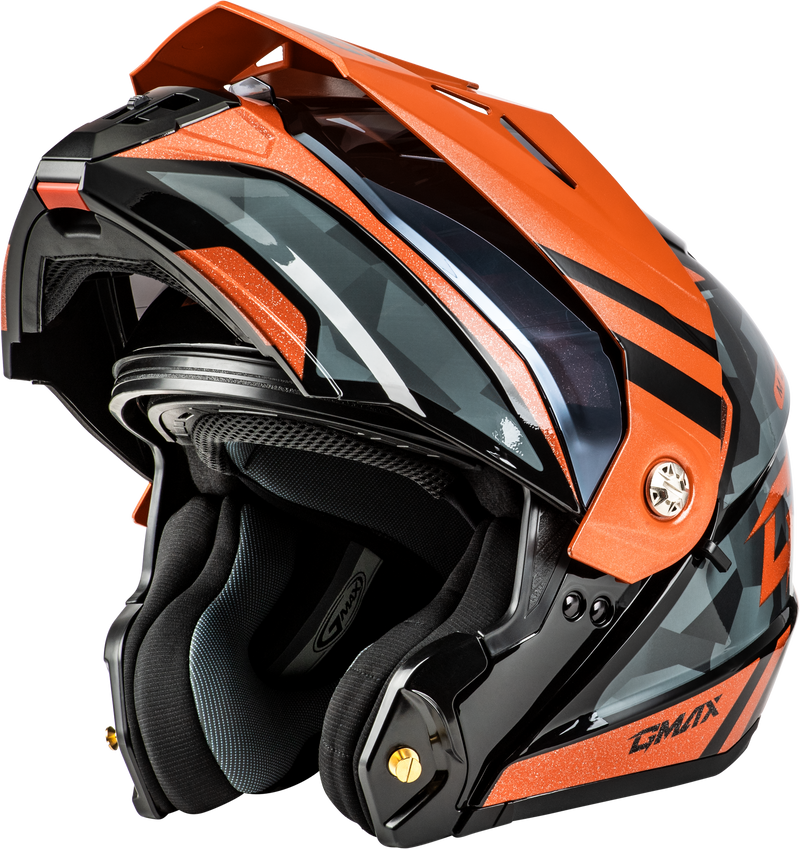 Load image into Gallery viewer, MD-74 STRIKER MODULAR HELMET W SMK SHIELD BLK/GRY/OR MTLC XS M17411253 image 5
