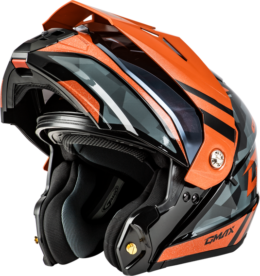MD-74 STRIKER MODULAR HELMET W SMK SHIELD BLK/GRY/OR MTLC XS M17411253 image 5