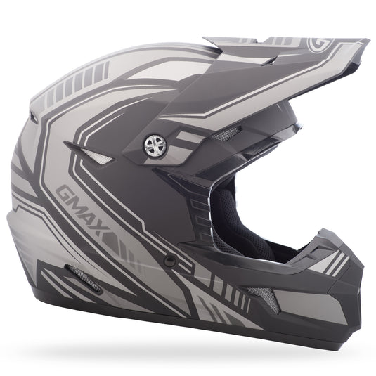 YOUTH MX-46Y OFF-ROAD UNCLE HELMET MATTE BLACK/SIVLER YM G3467451 TC-17F image 2