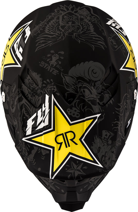 F2 CARBON ROCKSTAR HELMET MATTE BLACK/CHARCOAL/YELLOW XL 73-4076-5-X image 3