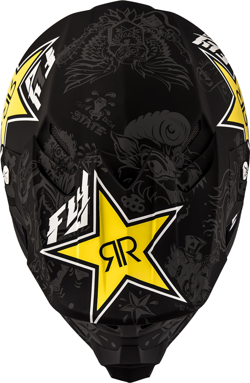 Load image into Gallery viewer, F2 CARBON ROCKSTAR HELMET MATTE BLACK/CHARCOAL/YELLOW 2X 73-4076-6-2X image 3
