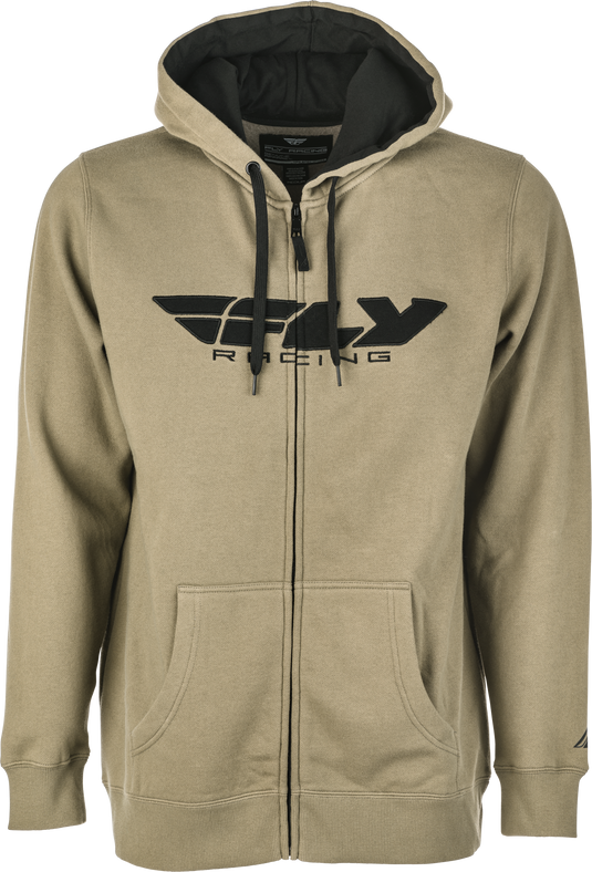 FLY CORPORATE ZIP UP HOODIE TAN/BLACK LG 354-0194L image 1