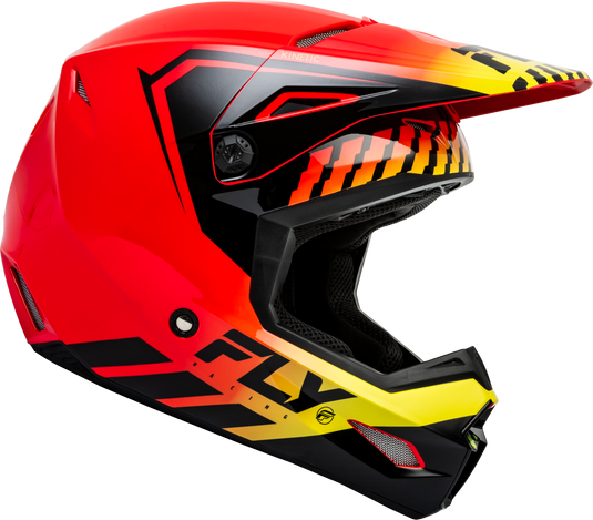 KINETIC MENACE HELMET RED/BLACK/YELLOW 2X F73-86582X image 4