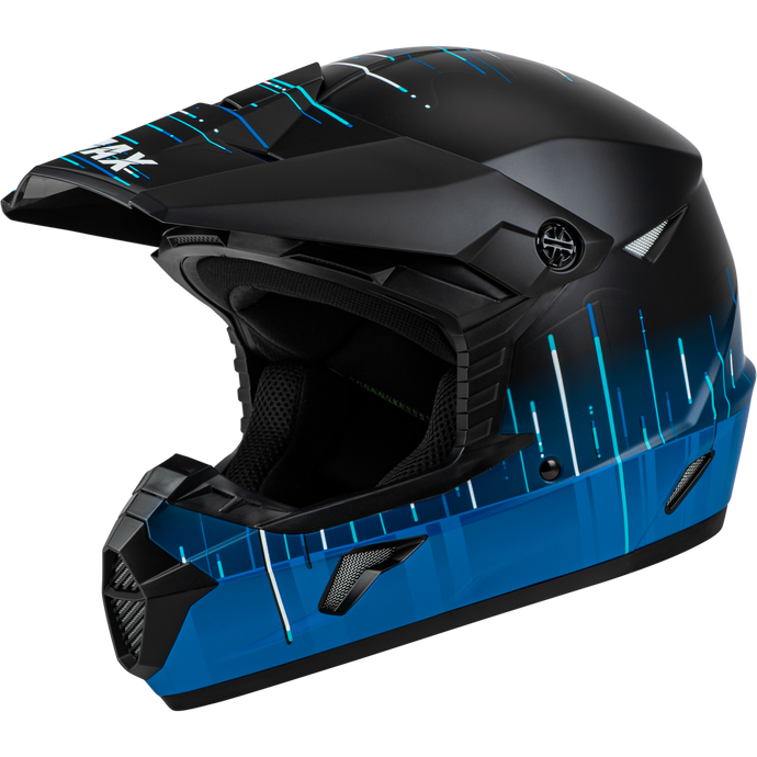 MX-46 FREQUENCY OFF-ROAD HELMET MATTE BLACK/BLUE LG D3463116 image 1