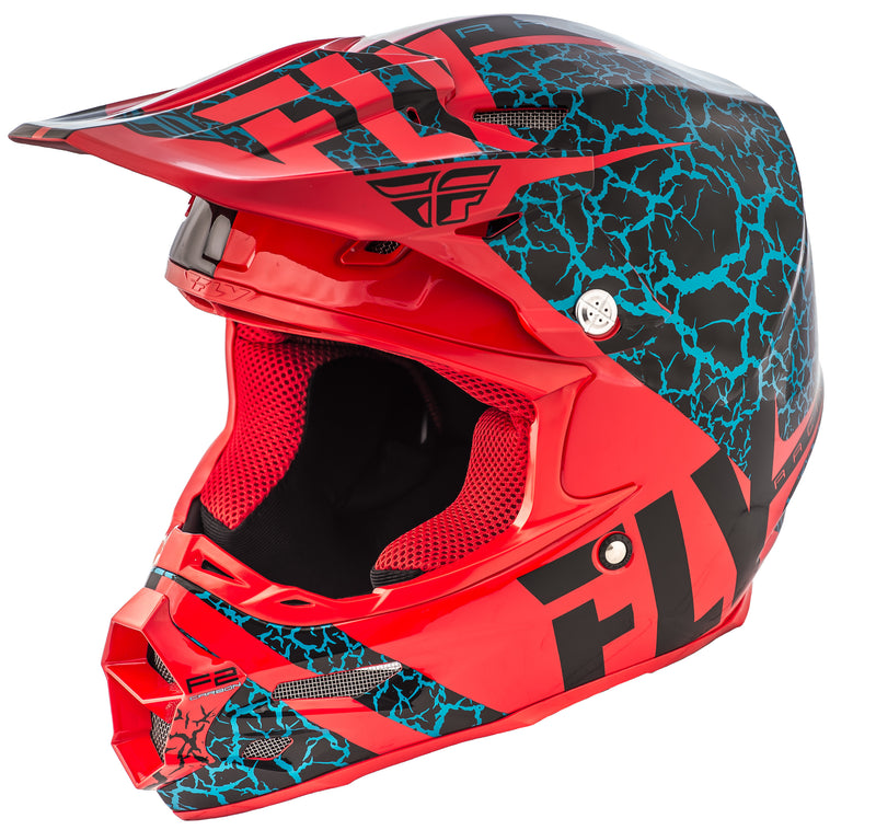 Load image into Gallery viewer, F2 CARBON FRACTURE HELMET BLACK/RED/LIGHT BLUE SM 73-4172-2-S image 1
