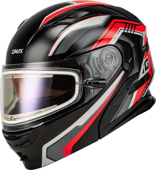 MD-01S TRANSISTOR SNOW HELMET W ELECTRIC SHIELD BLACK/RED SM M40139154 image 1