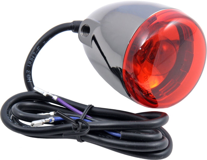 BULLET TURN SIGNAL BLACK NICKE RED LENS 8500R-BN image 1