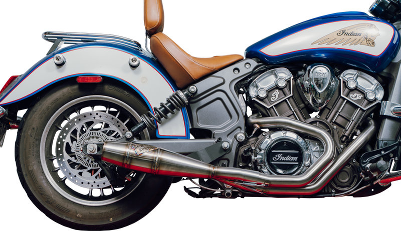 Load image into Gallery viewer, INDIAN SCOUT MID LENGTH CANNON BRUSHED SS 930-01367 image 2
