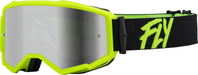 ZONE GOGGLE BLACK/HI-VIS W/ SILVER MIRROR/SMOKE LENS 37-51500 image 1