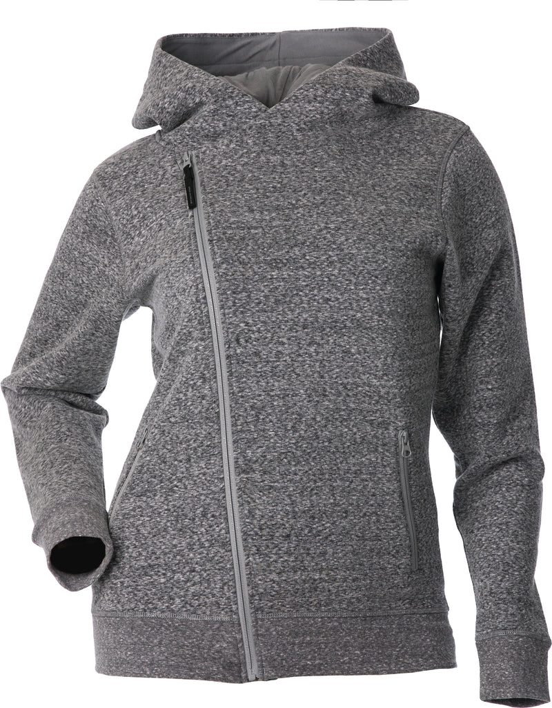 Load image into Gallery viewer, DIAGONAL ZIP HOODIE BLACK/HEATHER L 35685 image 1
