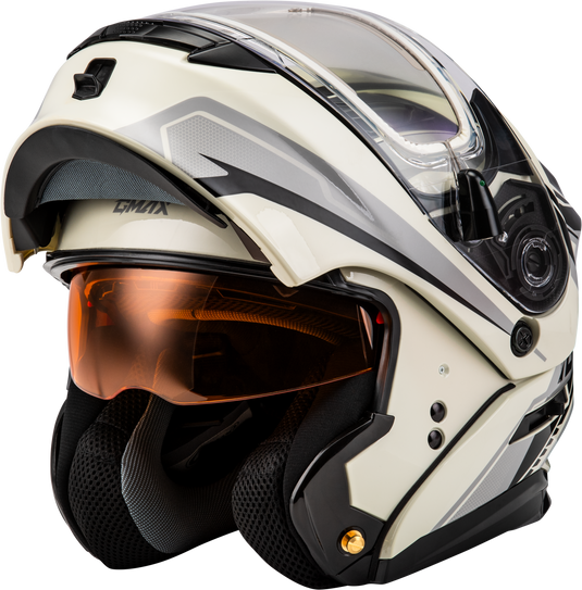 MD-01S TRANSISTOR SNOW HELMET W ELEC SHLD WHITE/GREY/BLK SM M401391324 image 5
