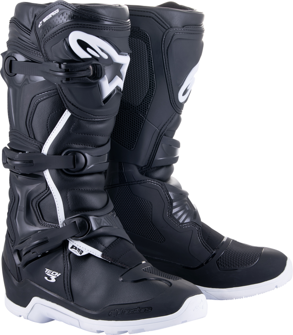 TECH 3 ENDURO WTRPRF BOOTS BLACK/WHITE SZ 7 2013324-12-7 image 1