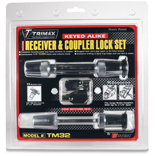 TRIMAX 5/8" RECEIVER LOCK & 2-1/2" SPAN COUPLER LOCK