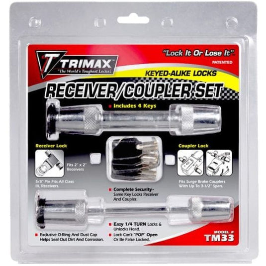 TRIMAX 5/8" RECEIVER LOCK & 3-1/2" SPAN COUPLER LOCK