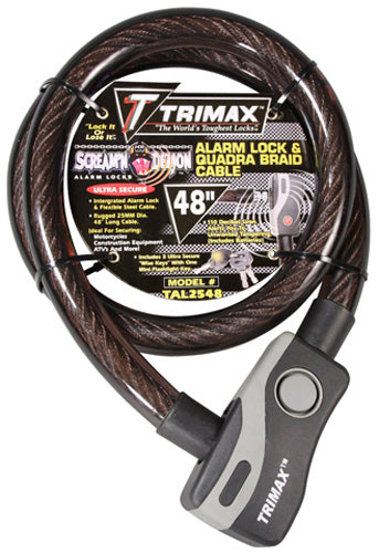 TRIMAX ALARMED LOCK & QUADRA-BRAID CABLE 48''