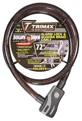 TRIMAX ALARMED LOCK & QUADRA-BRAID CABLE 72''