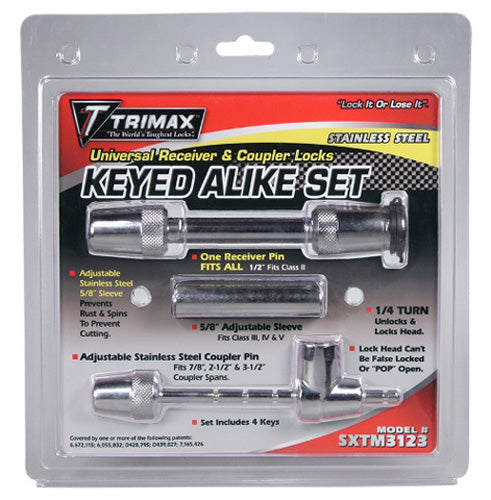 TRIMAX STAINLESS STEEL UNIVERSAL FIT LOCKING PIN AND ADJUSTABL