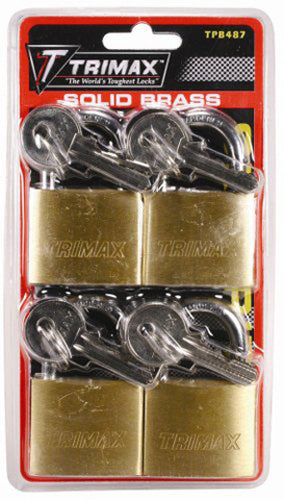 TRIMAX 4 PACK KEYED ALIKE DUALLOCKING SOLID BRASS BODY