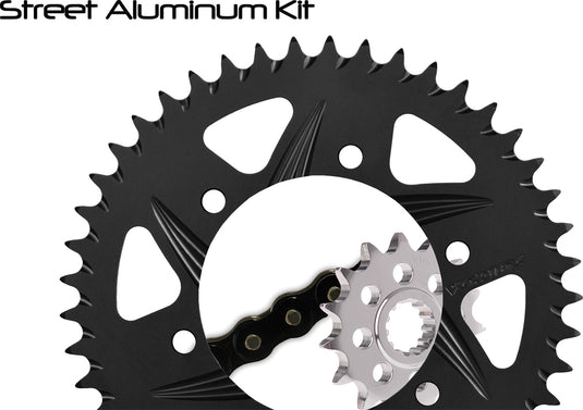 SPROCKET/CHAIN KIT STL/ALU 15/43T BLK RX3 520-108L BLK CK2243 image 1