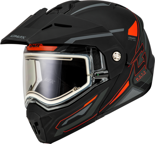 MD-74S SPECTRE SNOW HELMET W/ ELEC SHIELD MATTE BLACK/RED 2X M10742328 image 1
