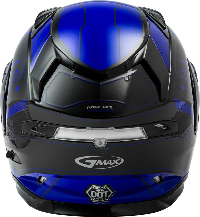 Load image into Gallery viewer, MD-01S MODULAR WIRED SNOW HELMET BLACK/BLUE SM G2011214D TC-2-ECE image 4
