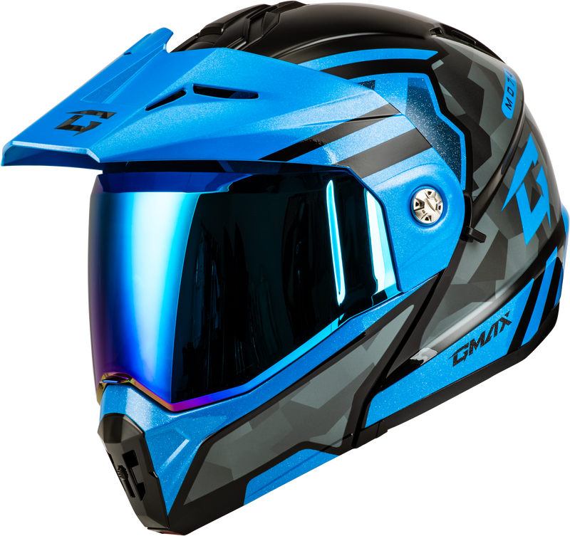 Load image into Gallery viewer, MD-74 STRIKER MODULAR HELMET W/BLU SHLD BLK/GRY/BLU MTLC XS M17411243 image 1
