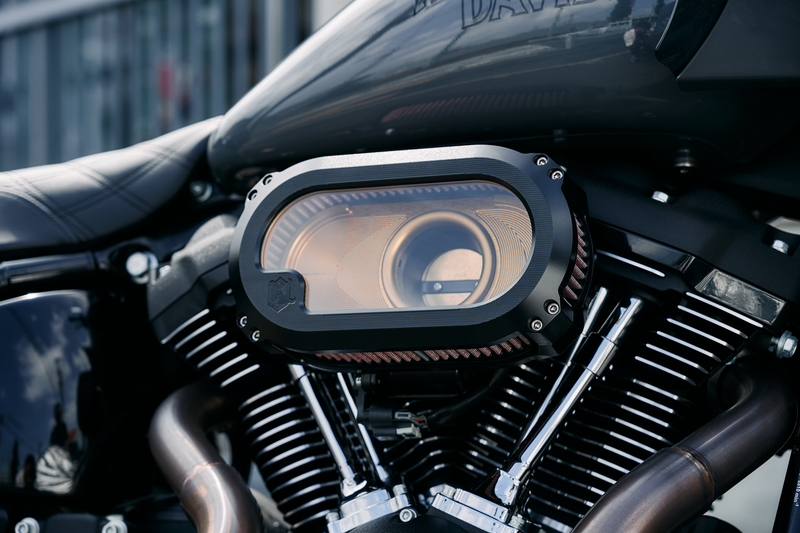 Load image into Gallery viewer, NXT LVL TC AIR CLEANER W/GLASS BLACK W/GOLD NXT-03BG image 3
