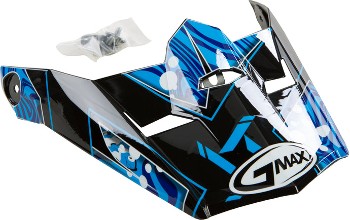 VISOR W/SCREWS HOOPER MX-46Y BLACK/BLUE YS-YL G046858 image 1