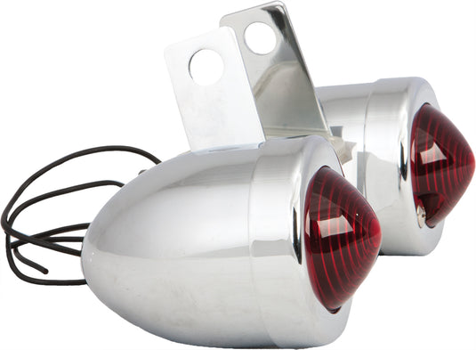 BULLET MARKER LIGHT W/BRKT CHR RED LENS SINGLE FILAMENT 280055 image 1