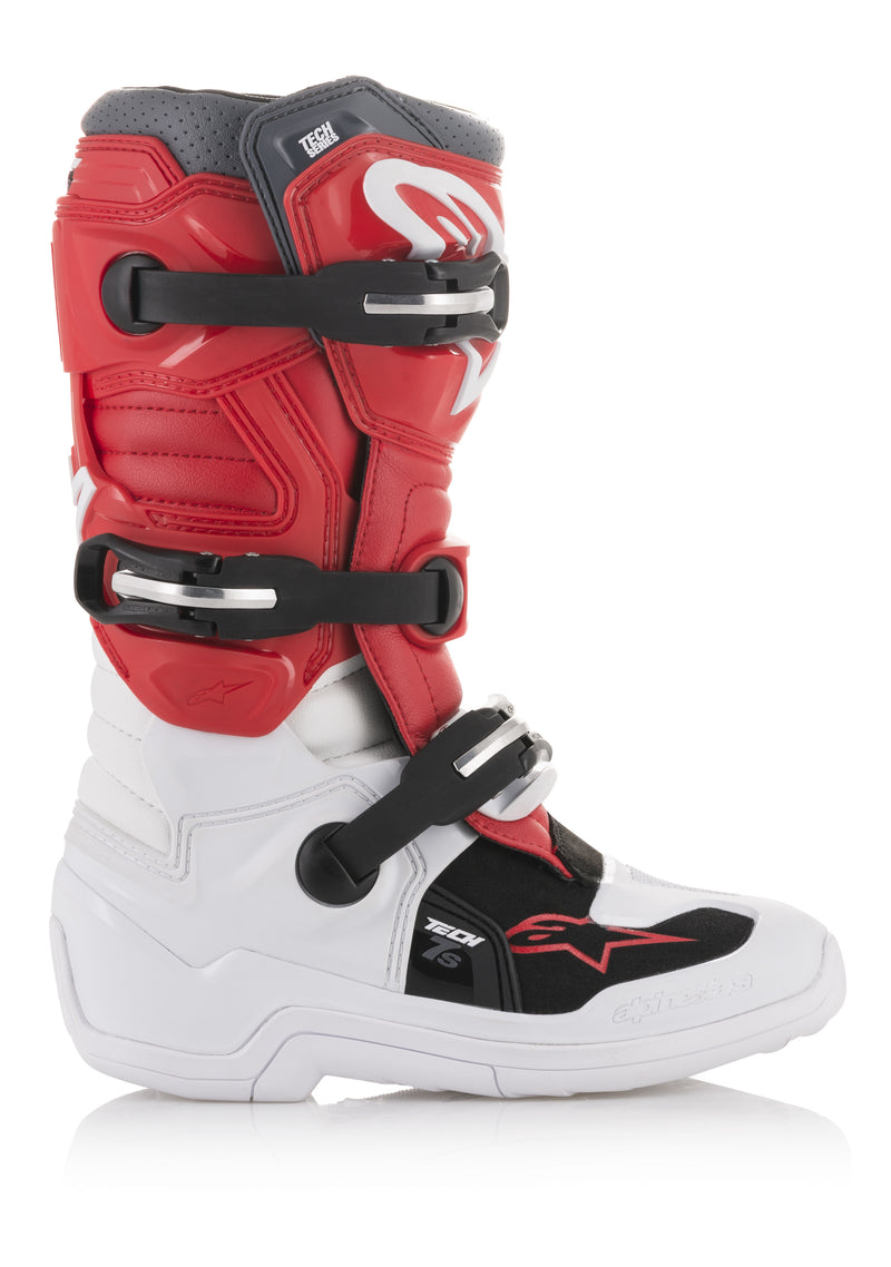 Load image into Gallery viewer, YOUTH TECH 7S BOOTS WHITE/RED/GREY SZ 05 2015017-238-5 image 1
