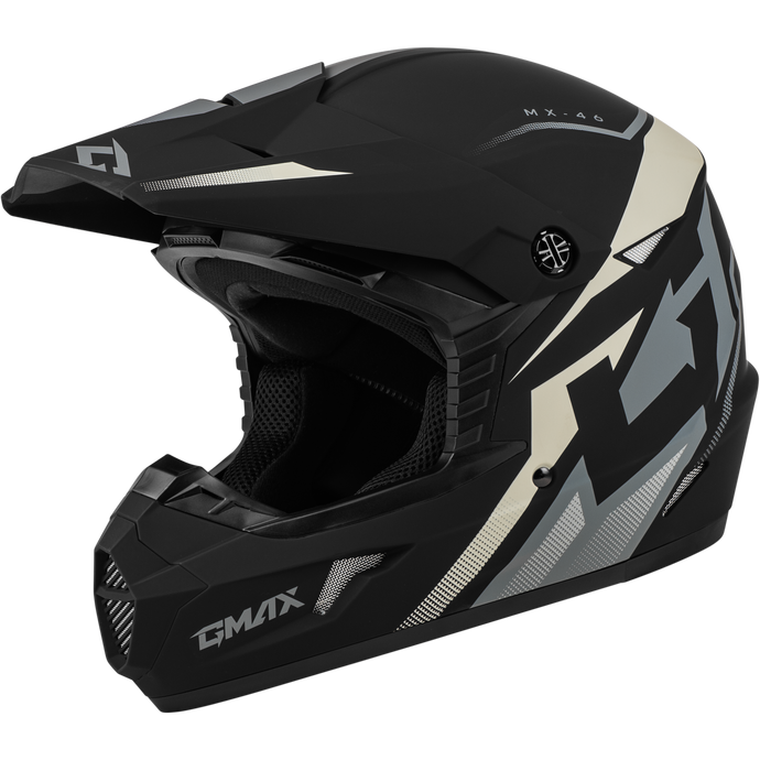 MX-46 COMPOUND HELMET MATTE BLACK/GREY/WHITE YL D3464422 image 1