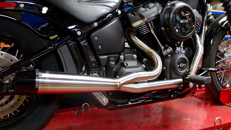 Load image into Gallery viewer, 2IN1 M8 SOFTAIL PIPE BRUSHED SS FMOT-0650 image 2
