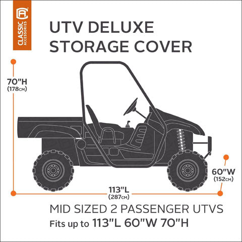 DLX UTV STORAGE COVER BK/GY LRG