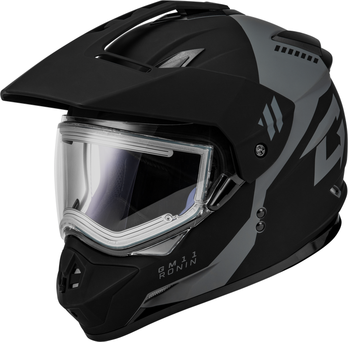 GM-11S RONIN SNOW HELMET W/ ELEC SHLD MATTE BLK/SILVER SM A4115814 image 1