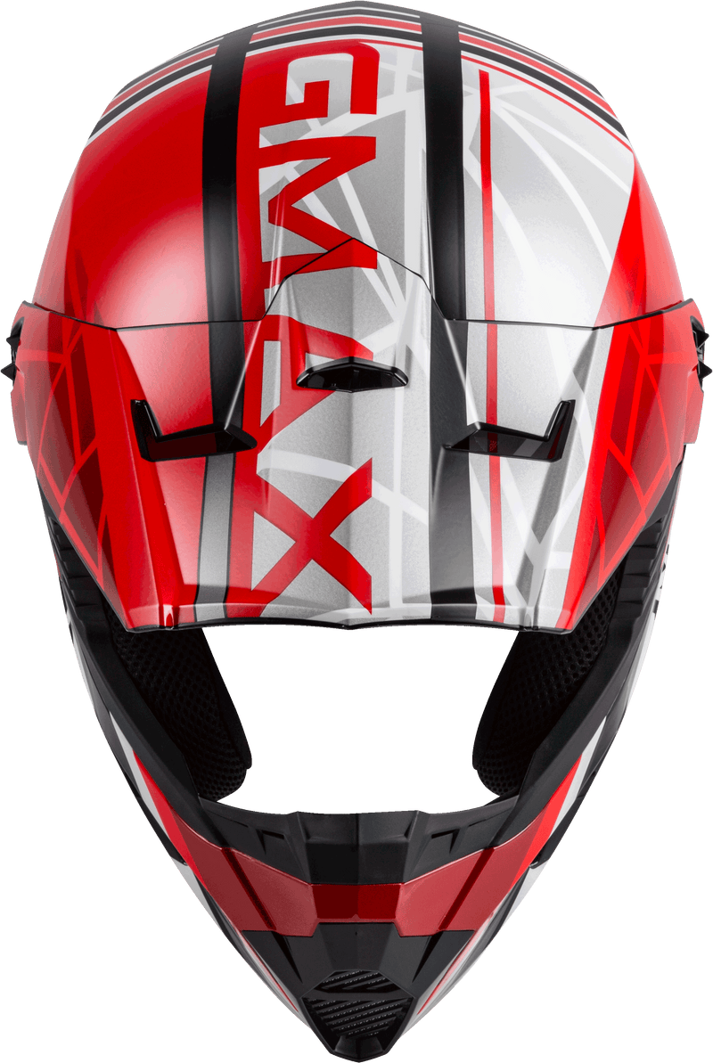 Load image into Gallery viewer, YOUTH MX-46Y OFF-ROAD MEGA HELMET BLACK/RED/WHITE YS D3462020 image 3
