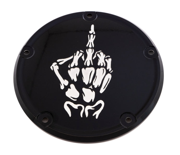 6   M8 SOFTAIL DERBY COVER BONE FINGER BLACK SKUL24-67BG image 1