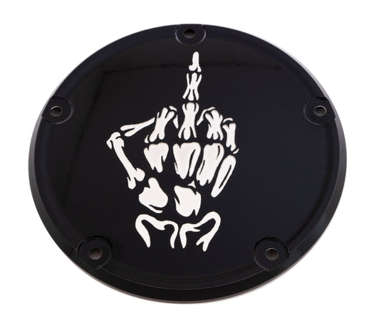 6   M8 SOFTAIL DERBY COVER BONE FINGER BLACK SKUL24-67BG image 1