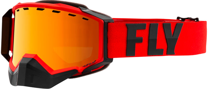 ZONE PRO SNOW GOGGLE RED/GREY W/ ORANGE/POLARIZED SMOKE LENS FLB-061 image 1