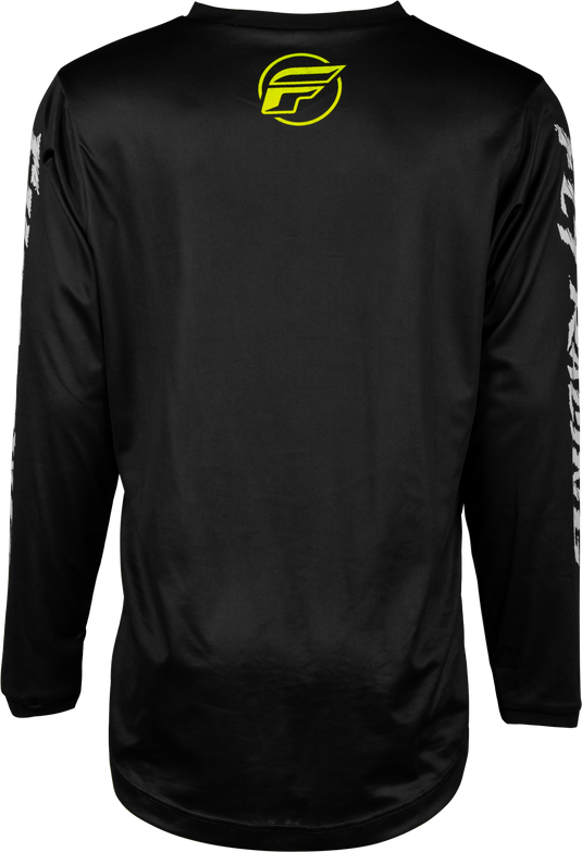 YOUTH F-16 JERSEY BLACK/NEON GREEN/LIGHT GREY YS 377-224YS image 2