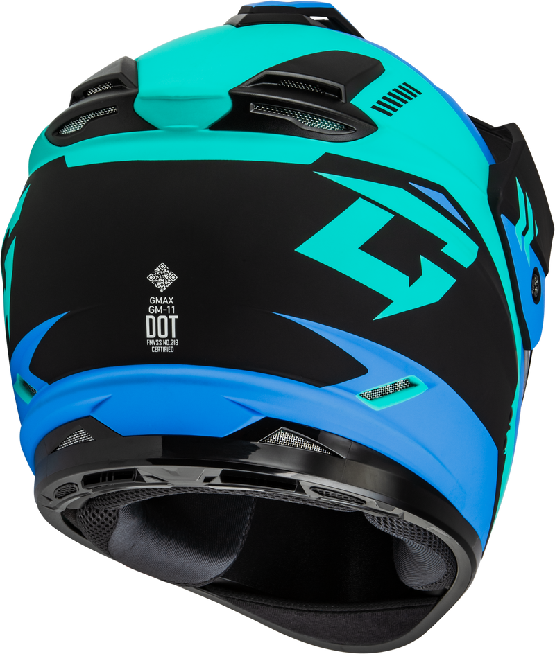 Load image into Gallery viewer, GM-11S RONIN SNOW HELMET W/ ELEC SHIELD MATTE BLK/BLUE LG A4115116 image 4
