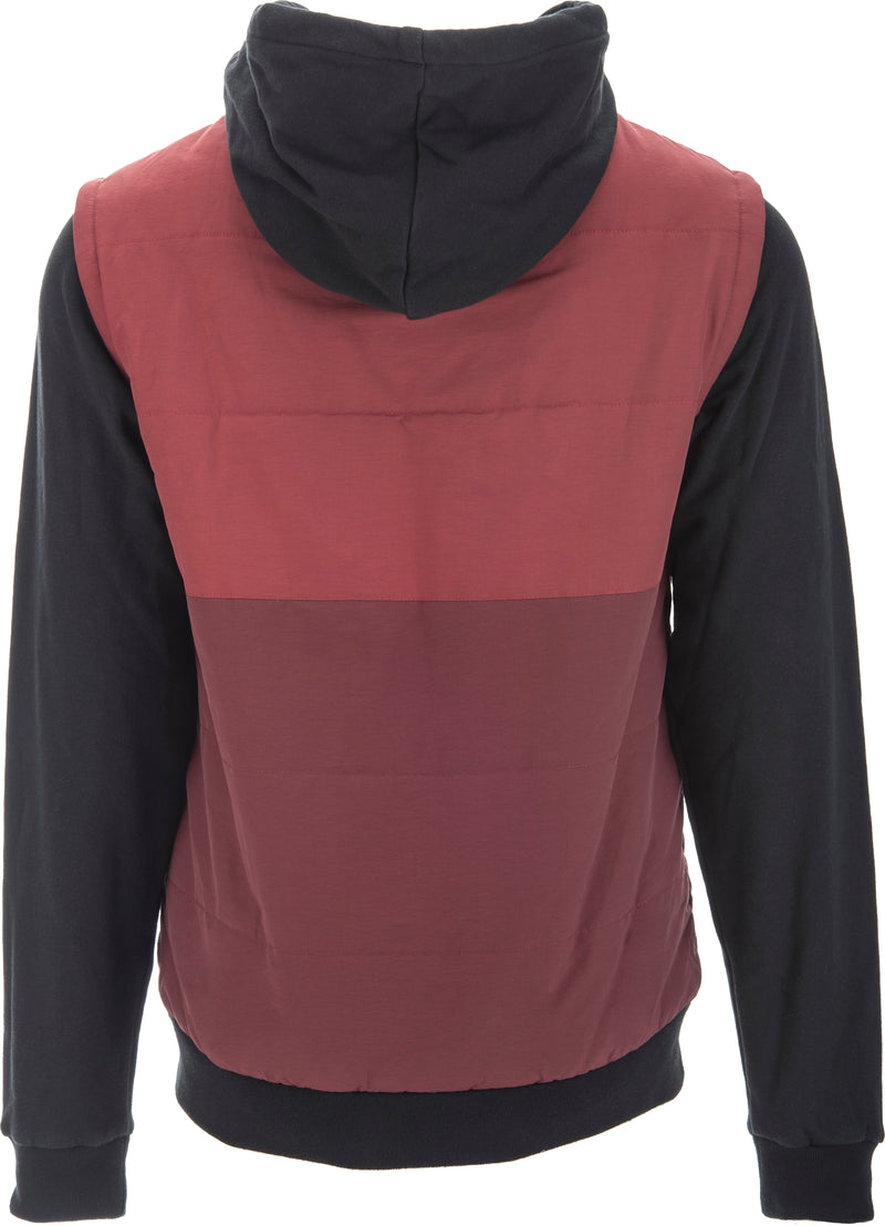 Load image into Gallery viewer, FLY NEVER QUILT HOODIE BURGUNDY/BLACK MD 354-0209M image 2
