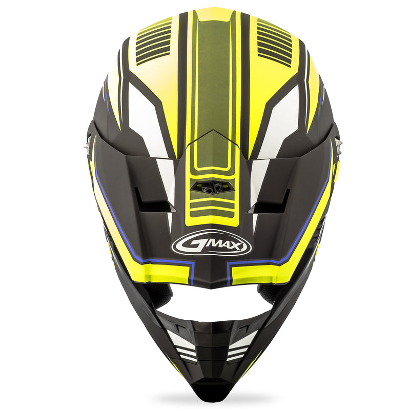 Load image into Gallery viewer, MX-46 OFF-ROAD UNCLE HELMET MATTE BLK/HI-VIS YEL/BLUE XL G3467687N TC-24 image 4
