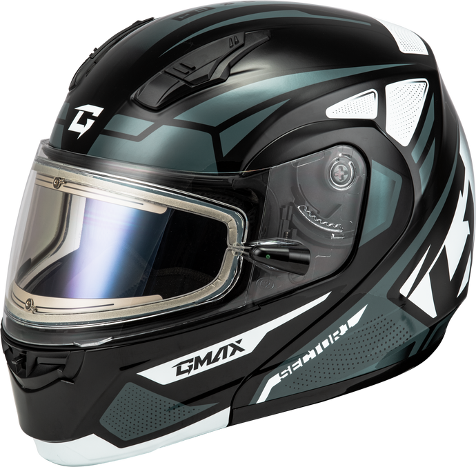 MD-04S SECTOR SNOW HELMET W/ ELECTRIC SHIELD BLK/SILVER MD M4043365 image 1