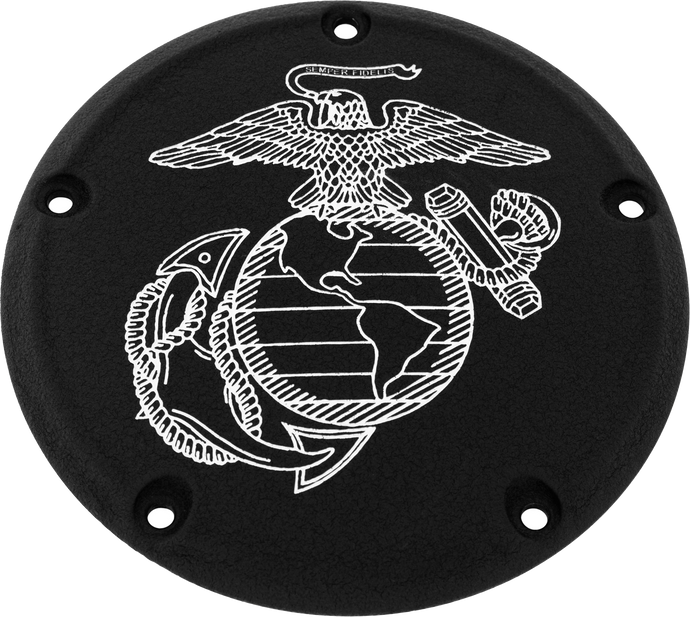 7   M8 FLT/FLH DERBY COVER MARINE EGA BLACK MAR08-46BG image 1