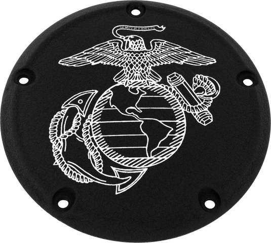 7   M8 FLT/FLH DERBY COVER MARINE EGA BLACK MAR08-46BG image 1